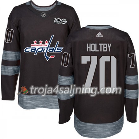 Washington Capitals tröja Braden Holtby 70 1917-2017 100th Anniversary Adidas Svart Authentic - NHL Tröjor Herr